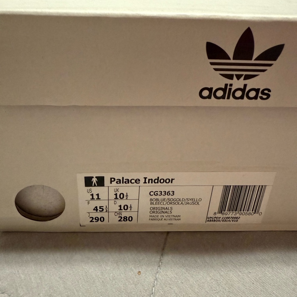 PALACE Adidas Blue and Yellow Men's Indoor Sneakers Size 11 - Picture 2 of 6